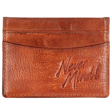 Never Mind Card-Holder Vintage Handmade Genuine Cowhide Leather Women Bag Western Handbag Purse
